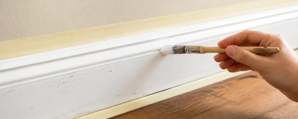 Touch up trim and baseboards