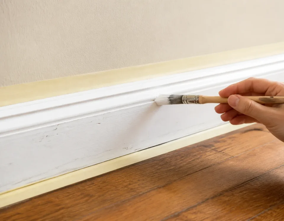 Touch up trim and baseboards